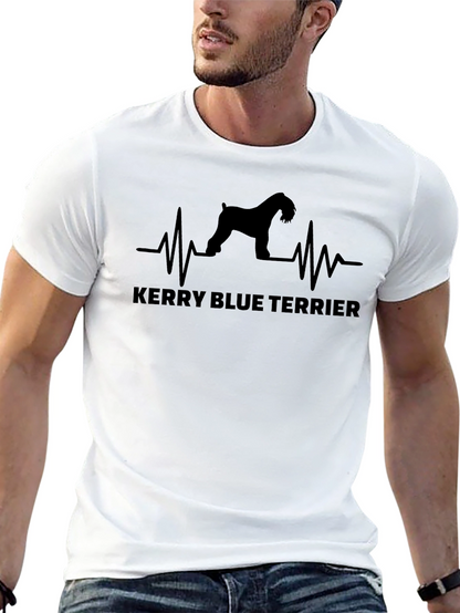 Kerry Blue Terrier Heartbeat Graphic T-Shirt