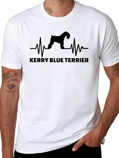 Kerry Blue Terrier Heartbeat Graphic T-Shirt