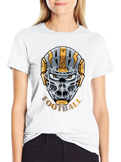 Skull Football Helmet Graphic T-Shirt