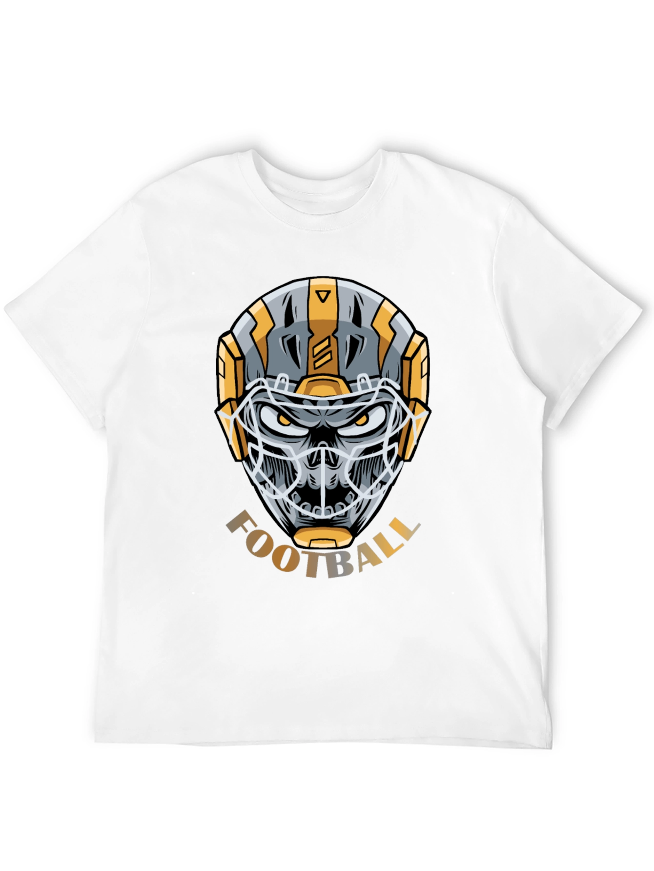 Skull Football Helmet Graphic T-Shirt
