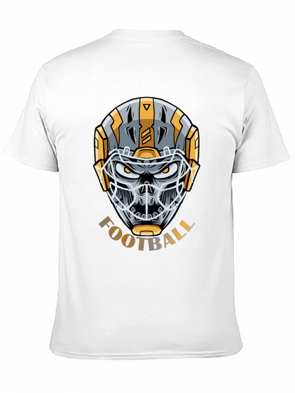 Skull Football Helmet Graphic T-Shirt