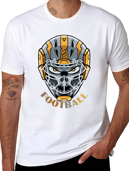 Skull Football Helmet Graphic T-Shirt