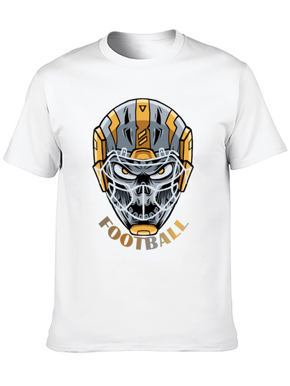 Skull Football Helmet Graphic T-Shirt