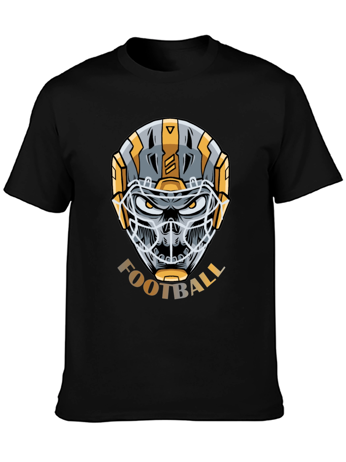 Skull Football Helmet Graphic T-Shirt