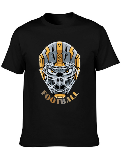 Skull Football Helmet Graphic T-Shirt