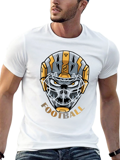 Skull Football Helmet Graphic T-Shirt