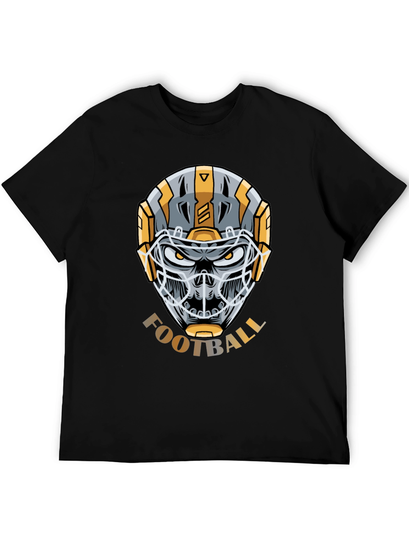 Skull Football Helmet Graphic T-Shirt