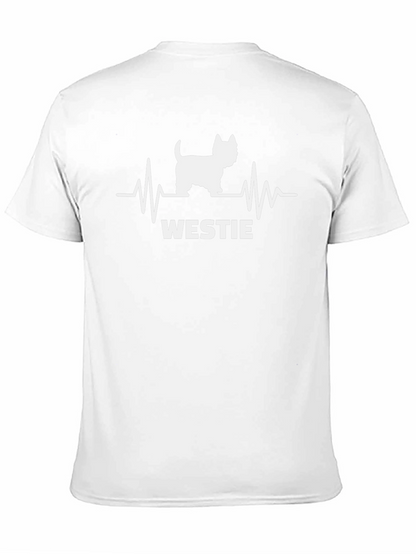 Westie Dog Heartbeat T-Shirt - Unisex Black Tee