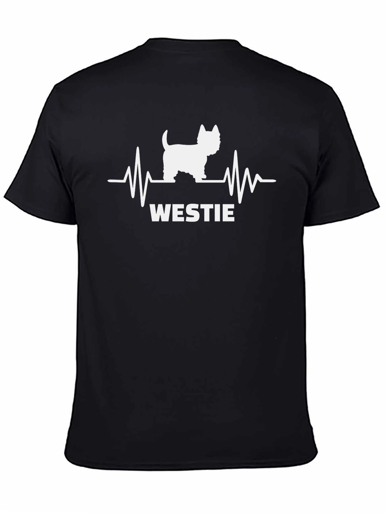 Westie Dog Heartbeat T-Shirt - Unisex Black Tee