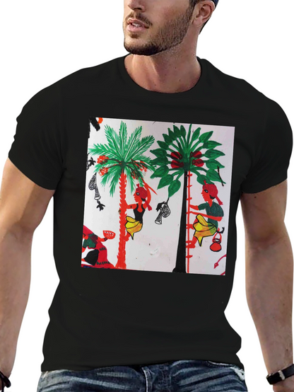Artistic Print Black T-Shirt