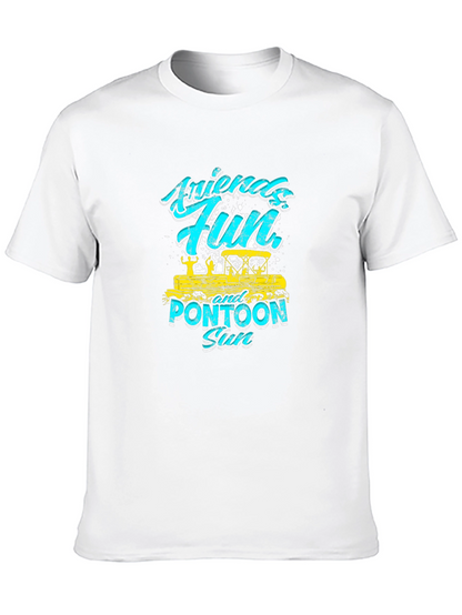 Friends Fun Pontoon Sun Black T-Shirt