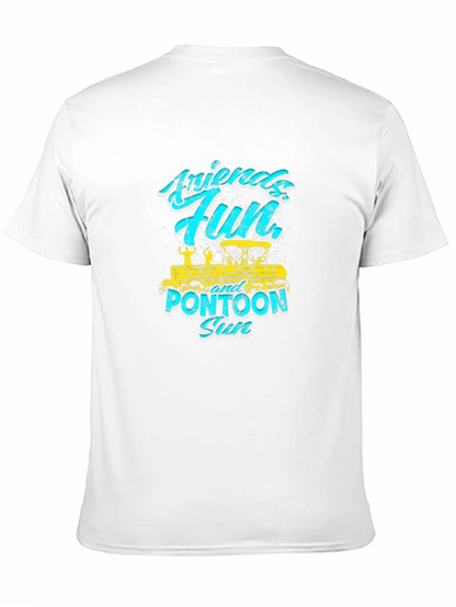 Friends Fun Pontoon Sun Black T-Shirt
