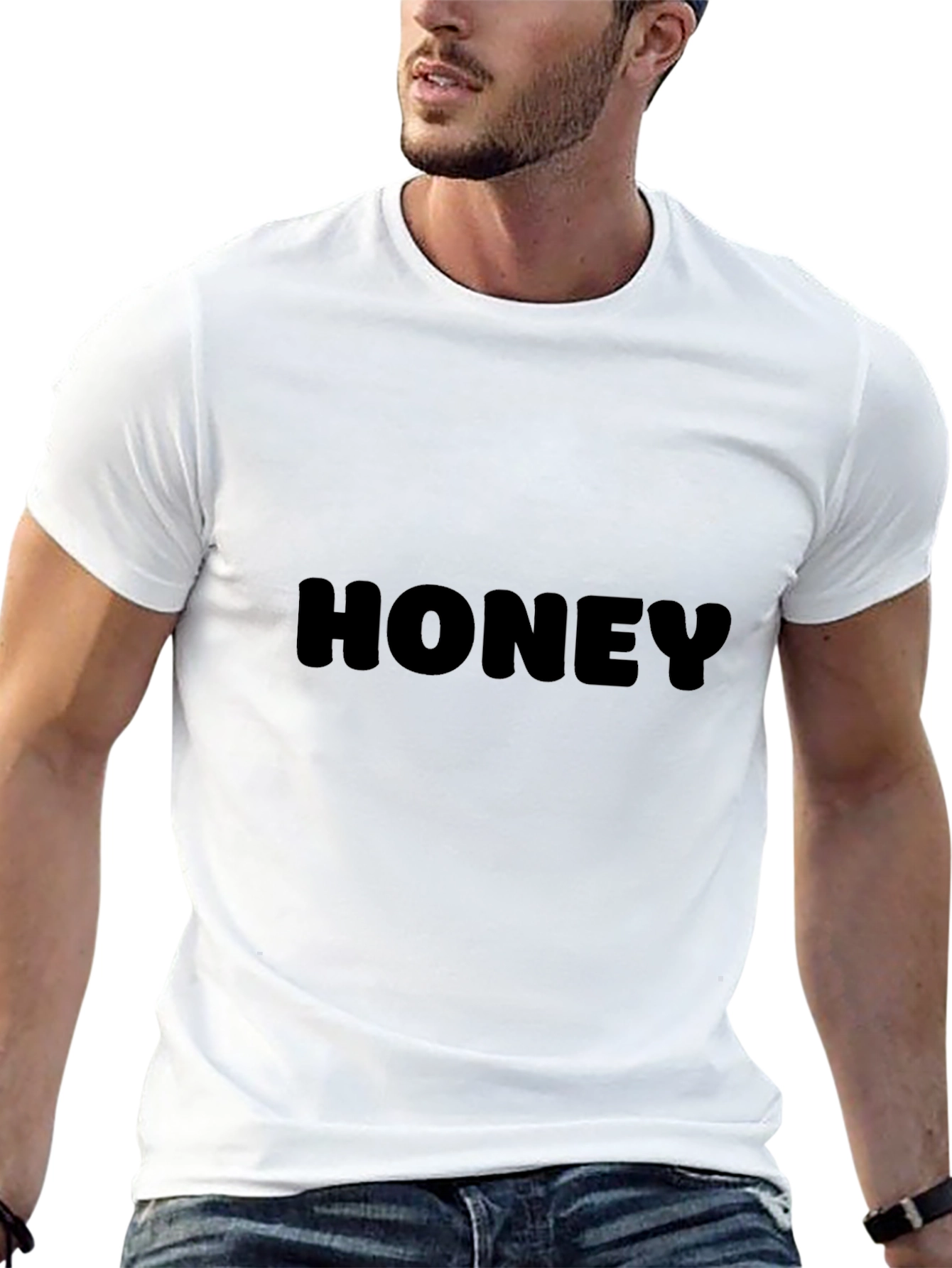 Honey Crew Neck Graphic T-Shirt