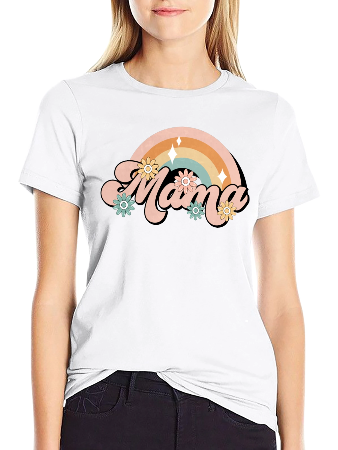 Retro Mama Rainbow T-Shirt