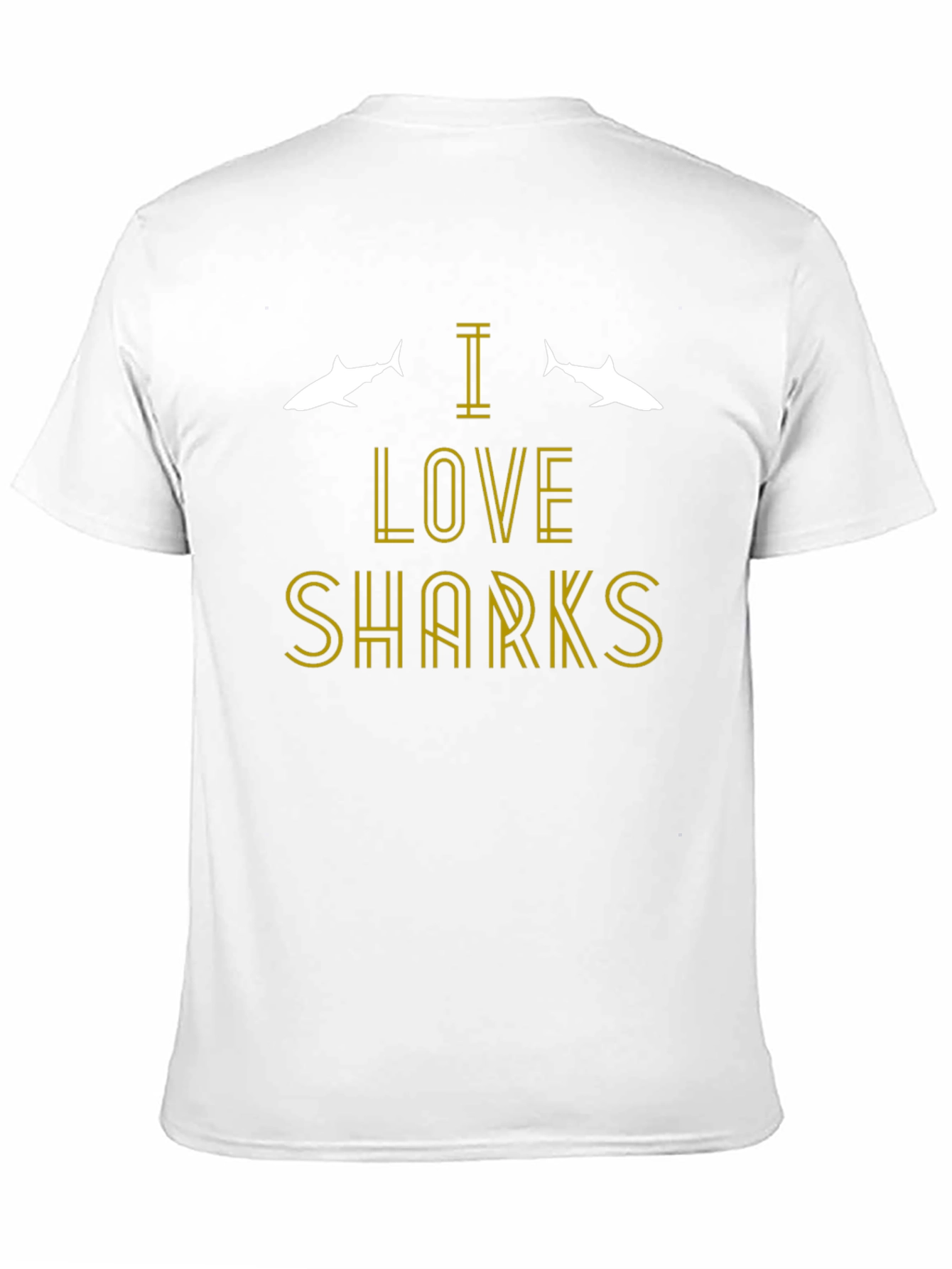 I Love Sharks T-Shirt -  Black Cotton Tee