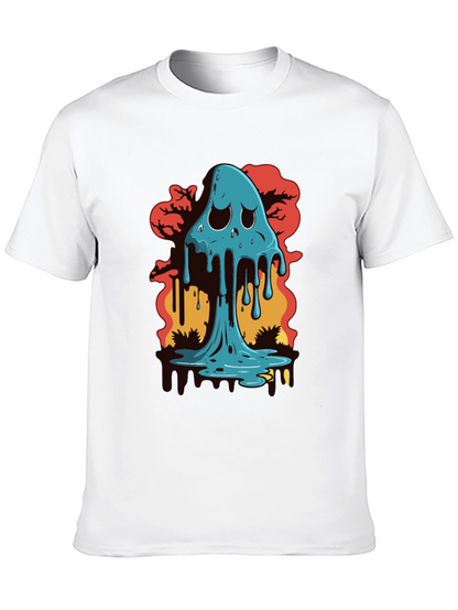Melty Ghost Graphic Black T-Shirt