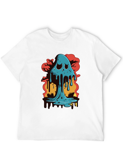 Melty Ghost Graphic Black T-Shirt