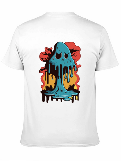 Melty Ghost Graphic Black T-Shirt