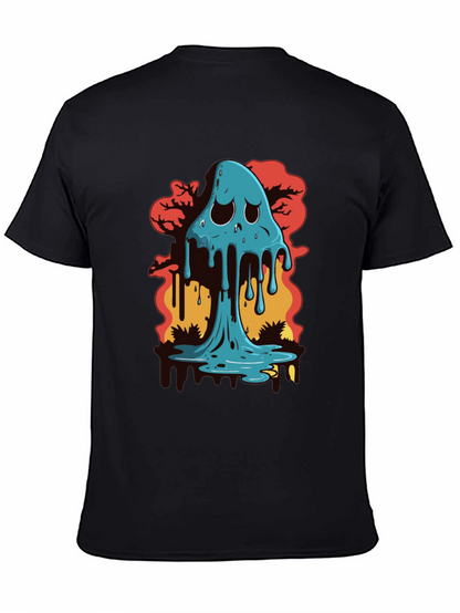 Melty Ghost Graphic Black T-Shirt