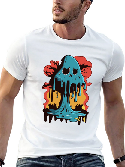 Melty Ghost Graphic Black T-Shirt
