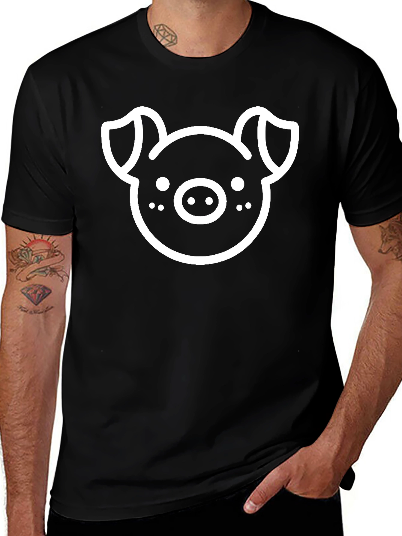 Black Pig Graphic Tee - Unisex Casual Shirt