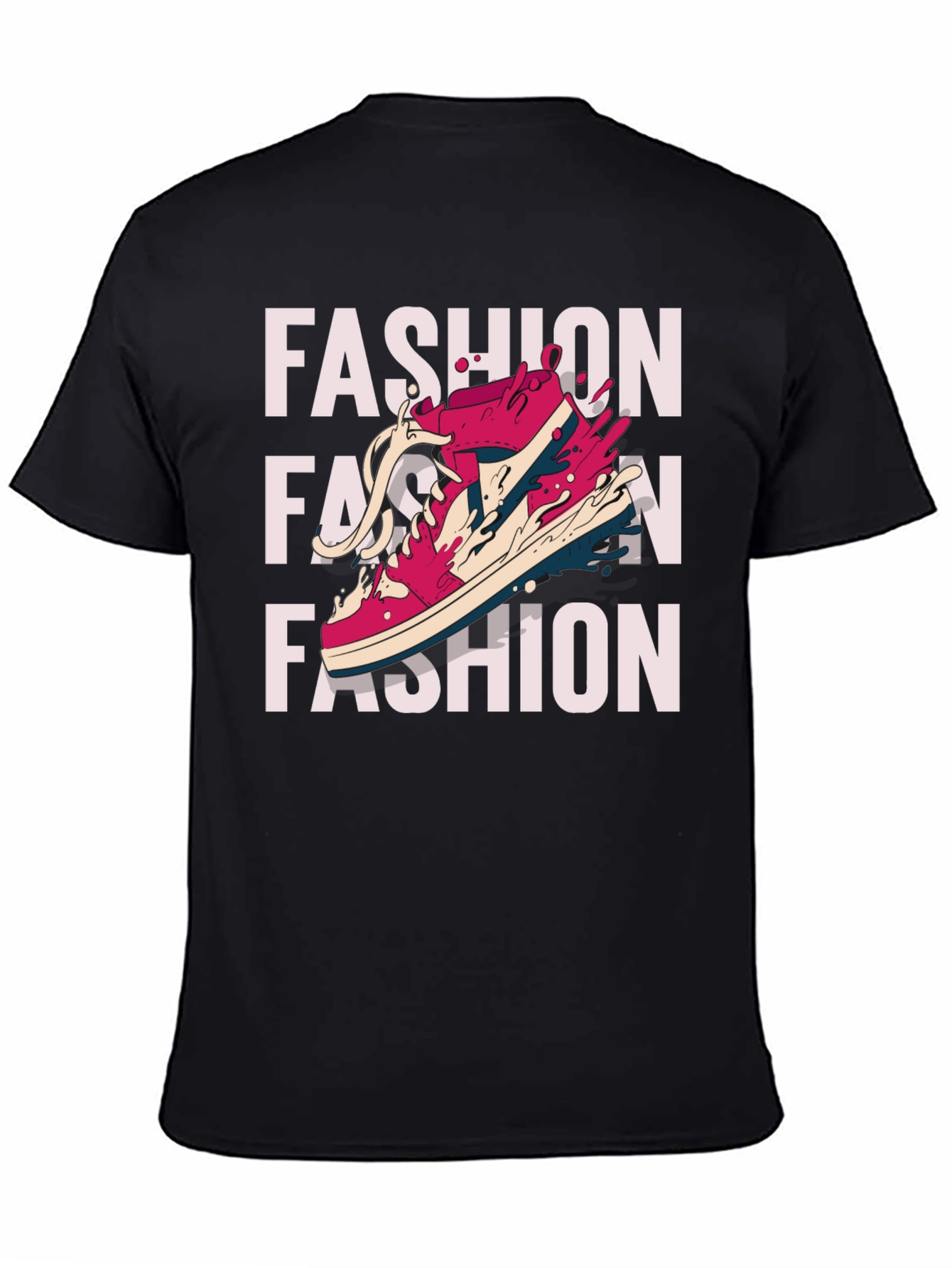 Trendy Fashion Sneaker Graphic Print T-Shirt