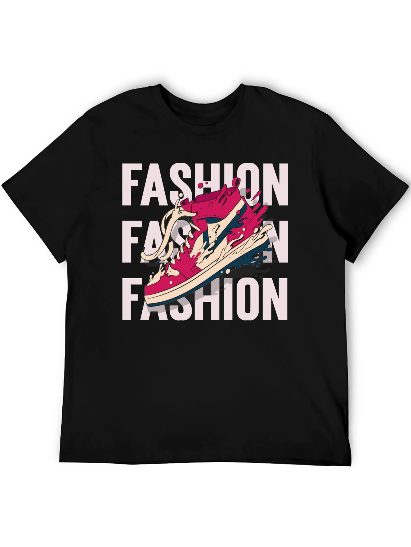 Trendy Fashion Sneaker Graphic Print T-Shirt