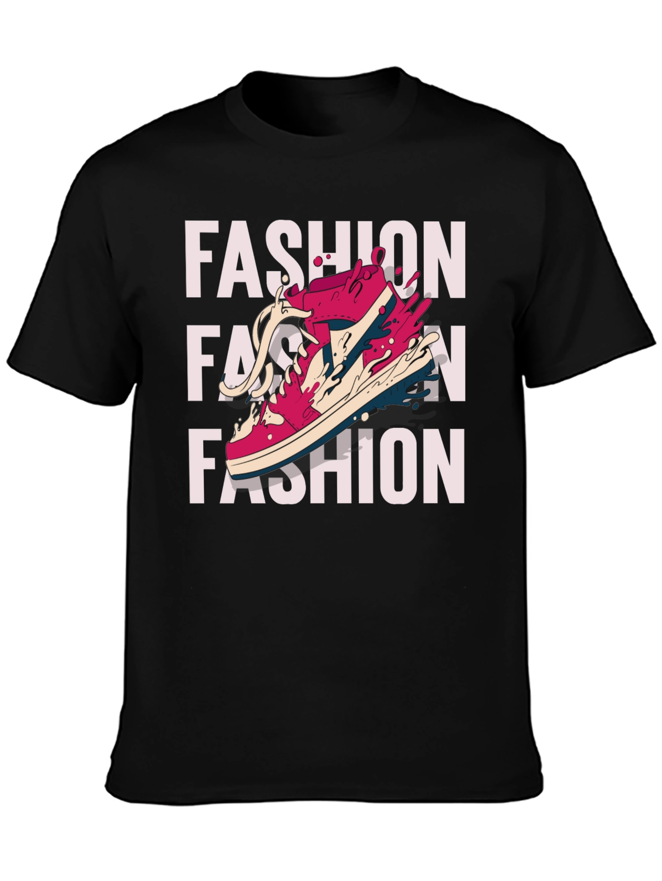 Trendy Fashion Sneaker Graphic Print T-Shirt
