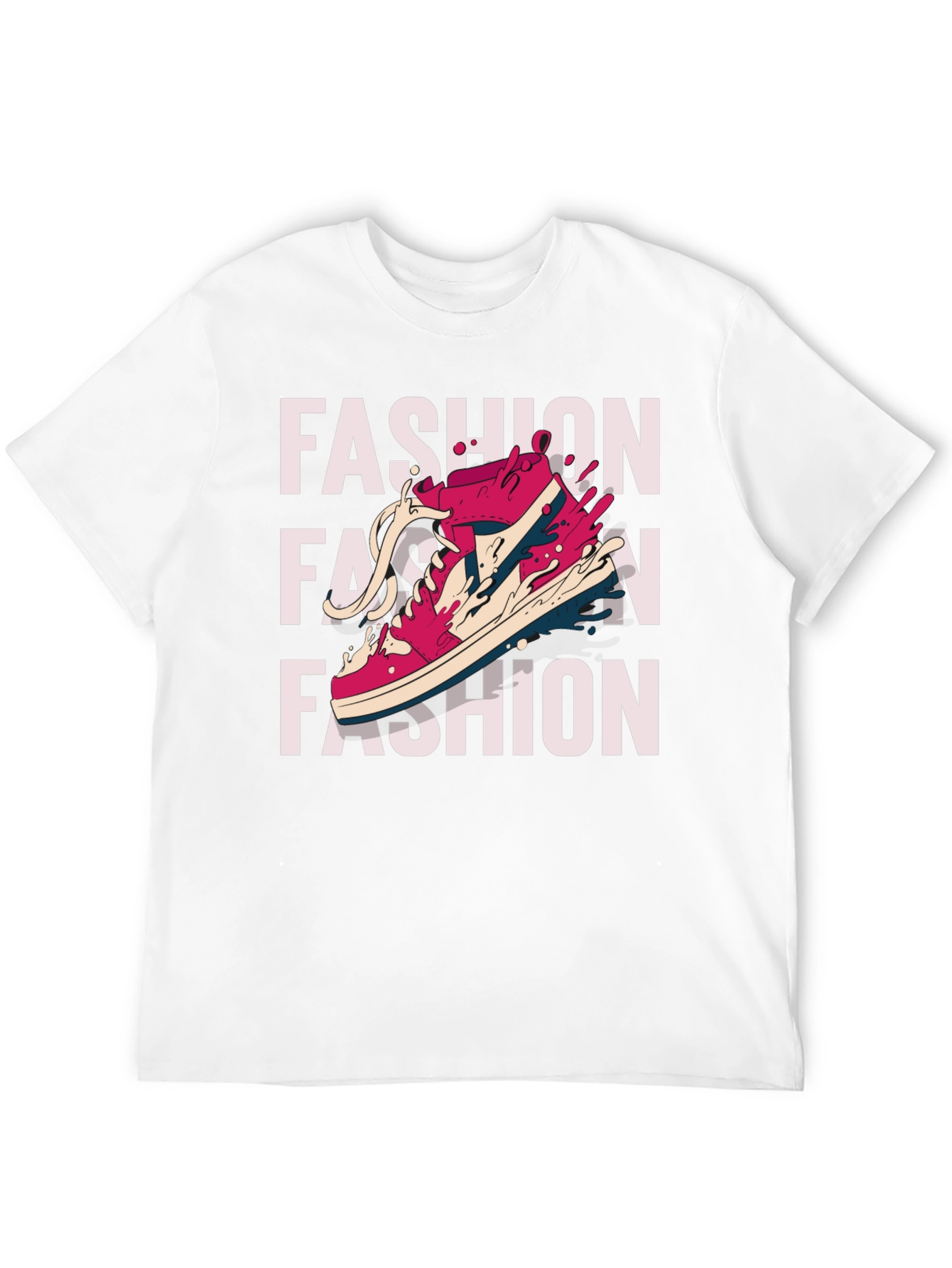 Trendy Fashion Sneaker Graphic Print T-Shirt