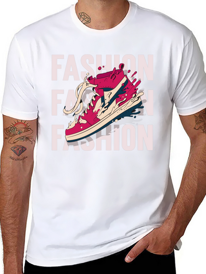 Trendy Fashion Sneaker Graphic Print T-Shirt