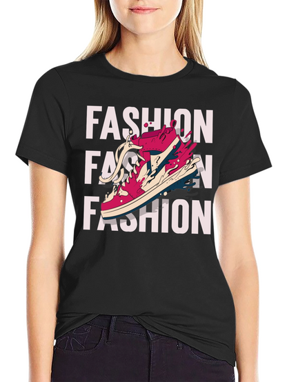 Trendy Fashion Sneaker Graphic Print T-Shirt