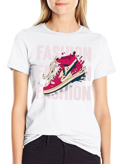 Trendy Fashion Sneaker Graphic Print T-Shirt