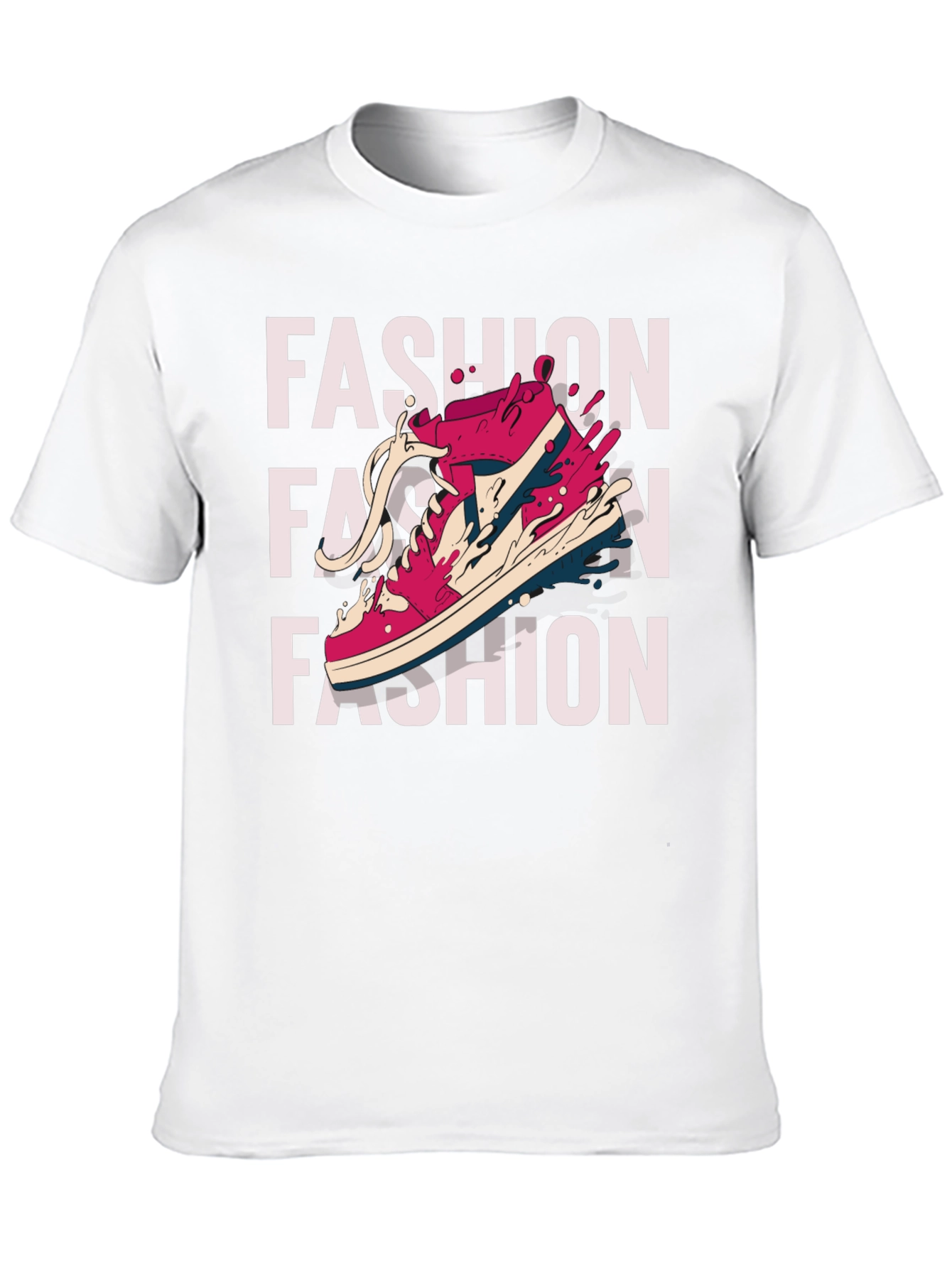 Trendy Fashion Sneaker Graphic Print T-Shirt