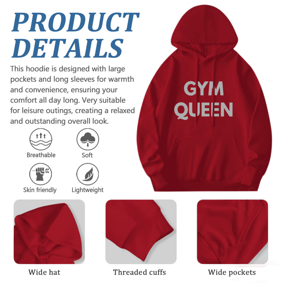 Cool Graphic Hoodie - Gym Queen