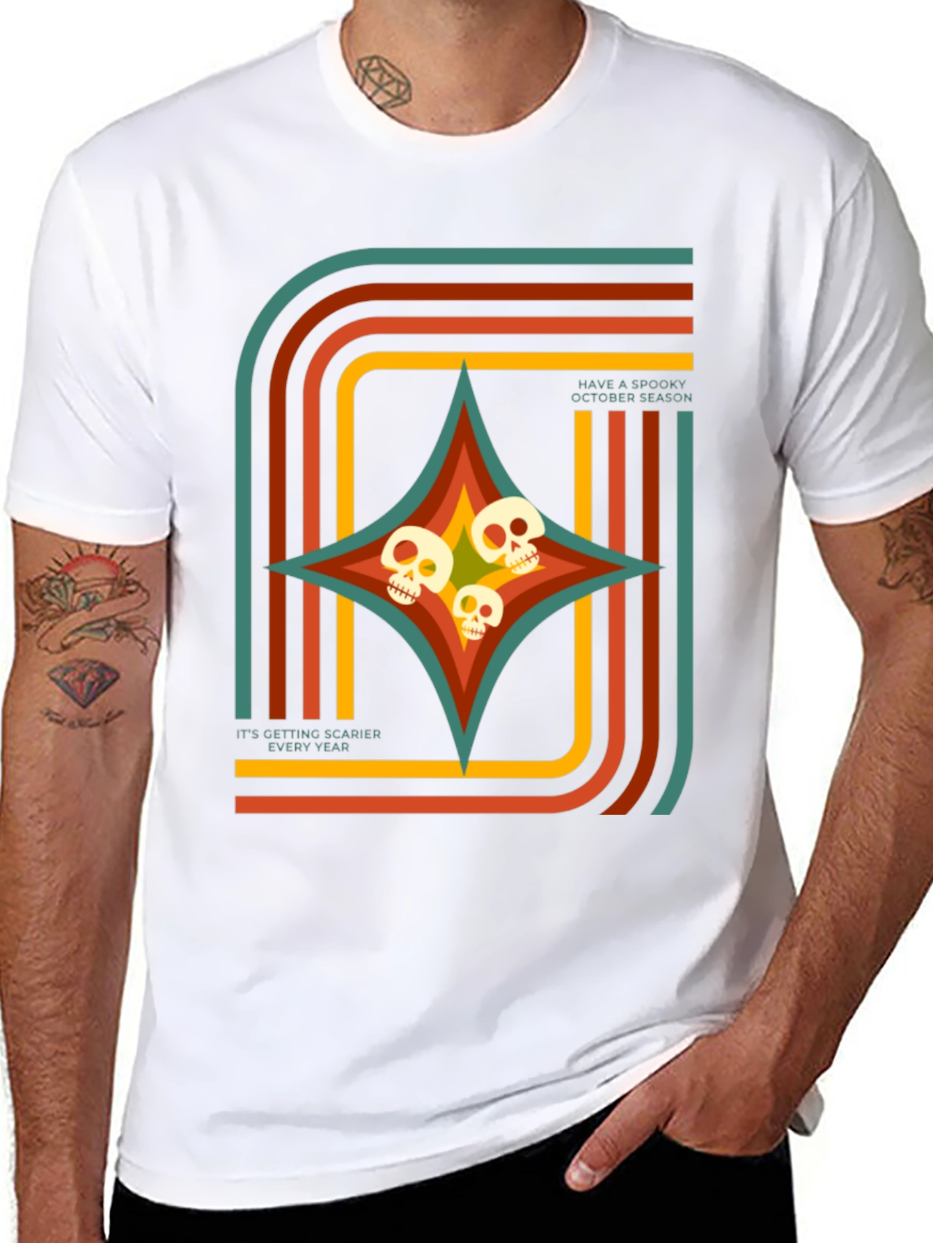 Spooky Season Retro Skull T-Shirt