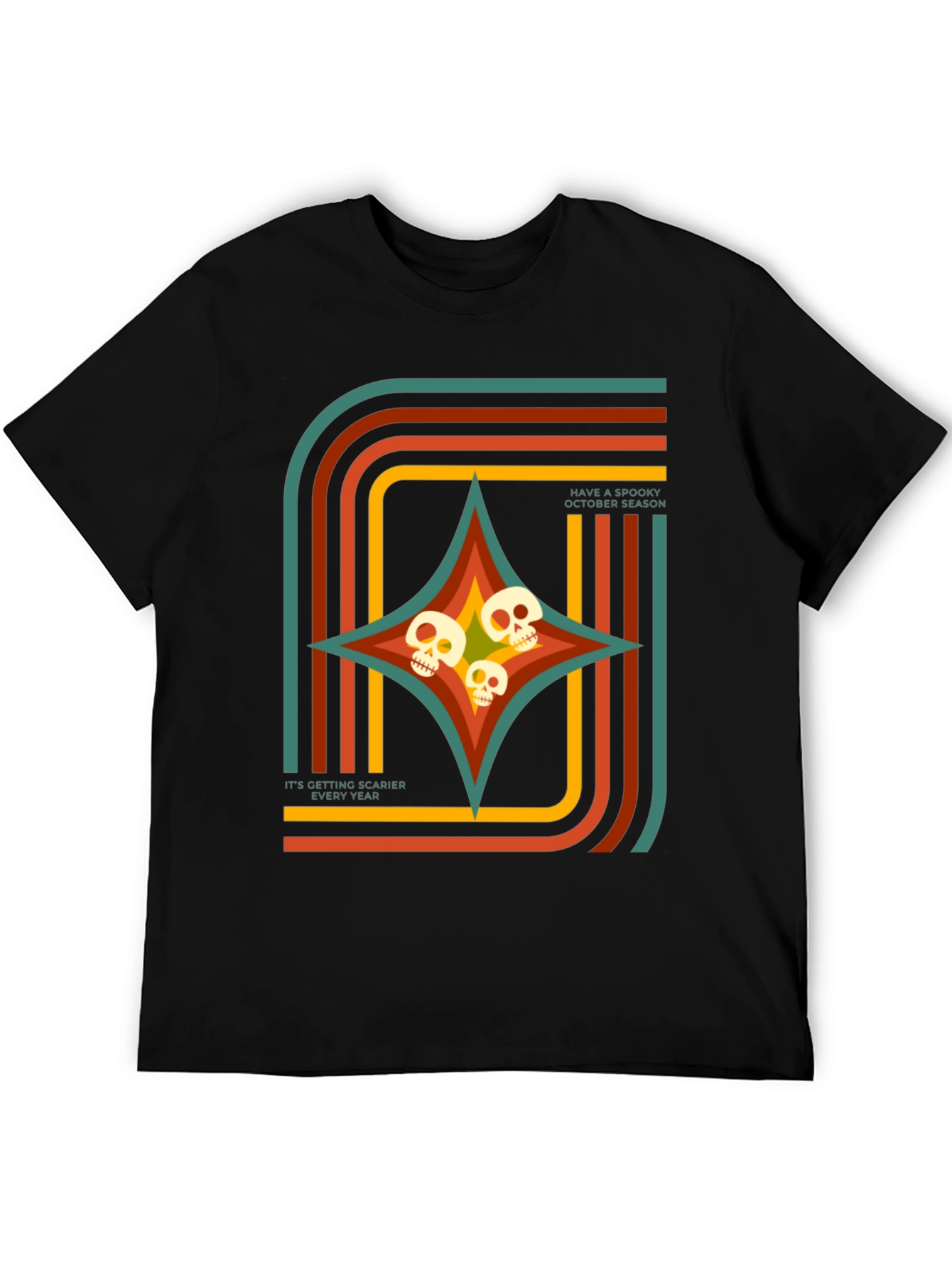 Spooky Season Retro Skull T-Shirt