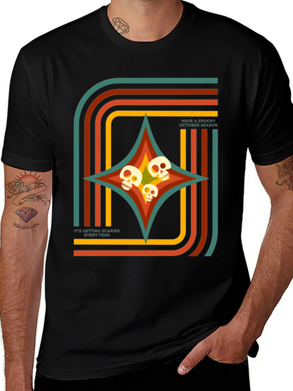Spooky Season Retro Skull T-Shirt