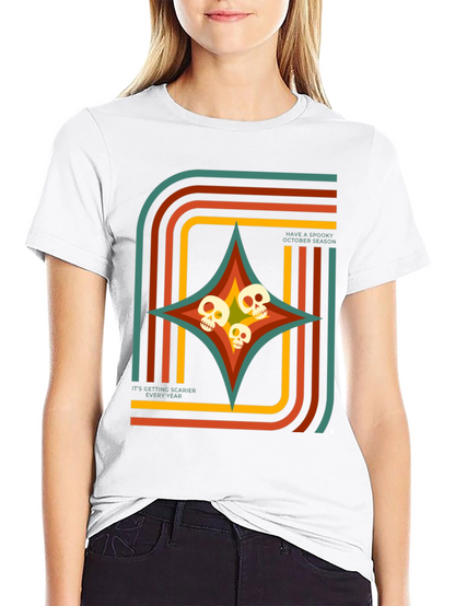 Spooky Season Retro Skull T-Shirt