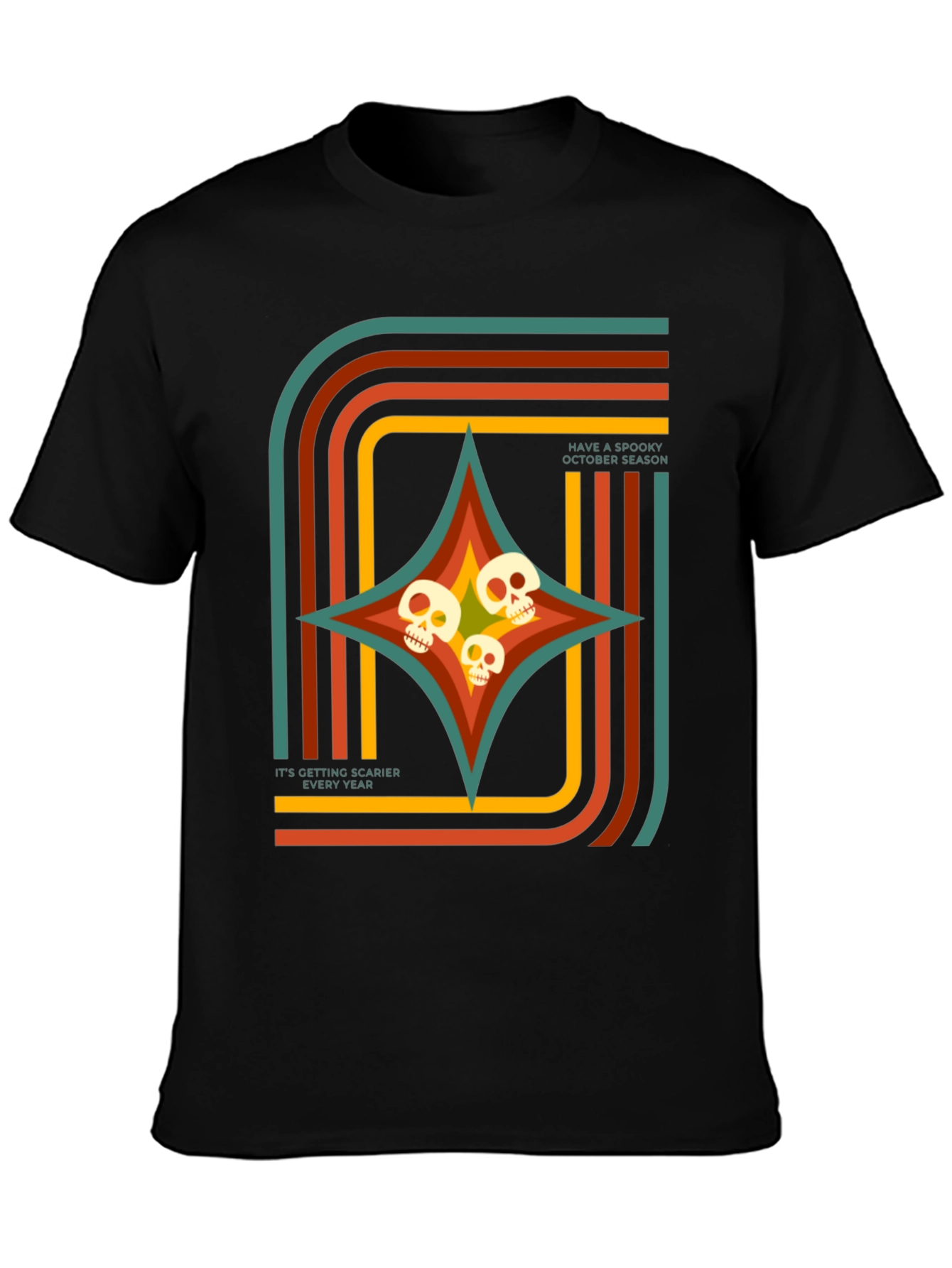 Spooky Season Retro Skull T-Shirt