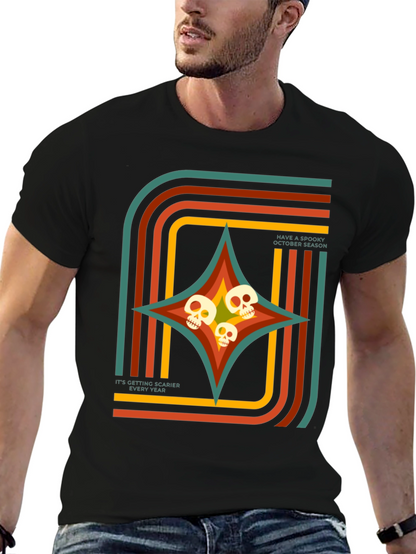 Spooky Season Retro Skull T-Shirt