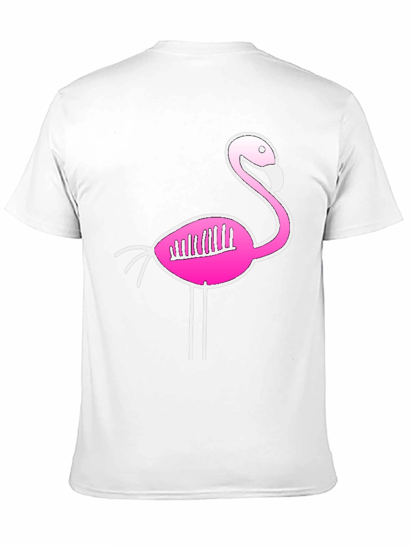 Flamingo Skeleton Graphic Tee - Quirky Black T-Shirt