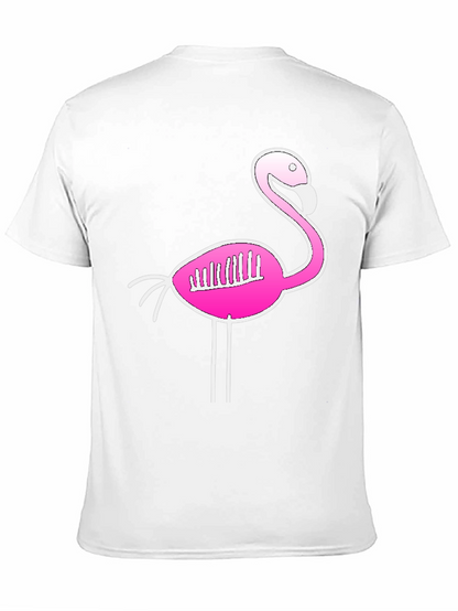 Flamingo Skeleton Graphic Tee - Quirky Black T-Shirt