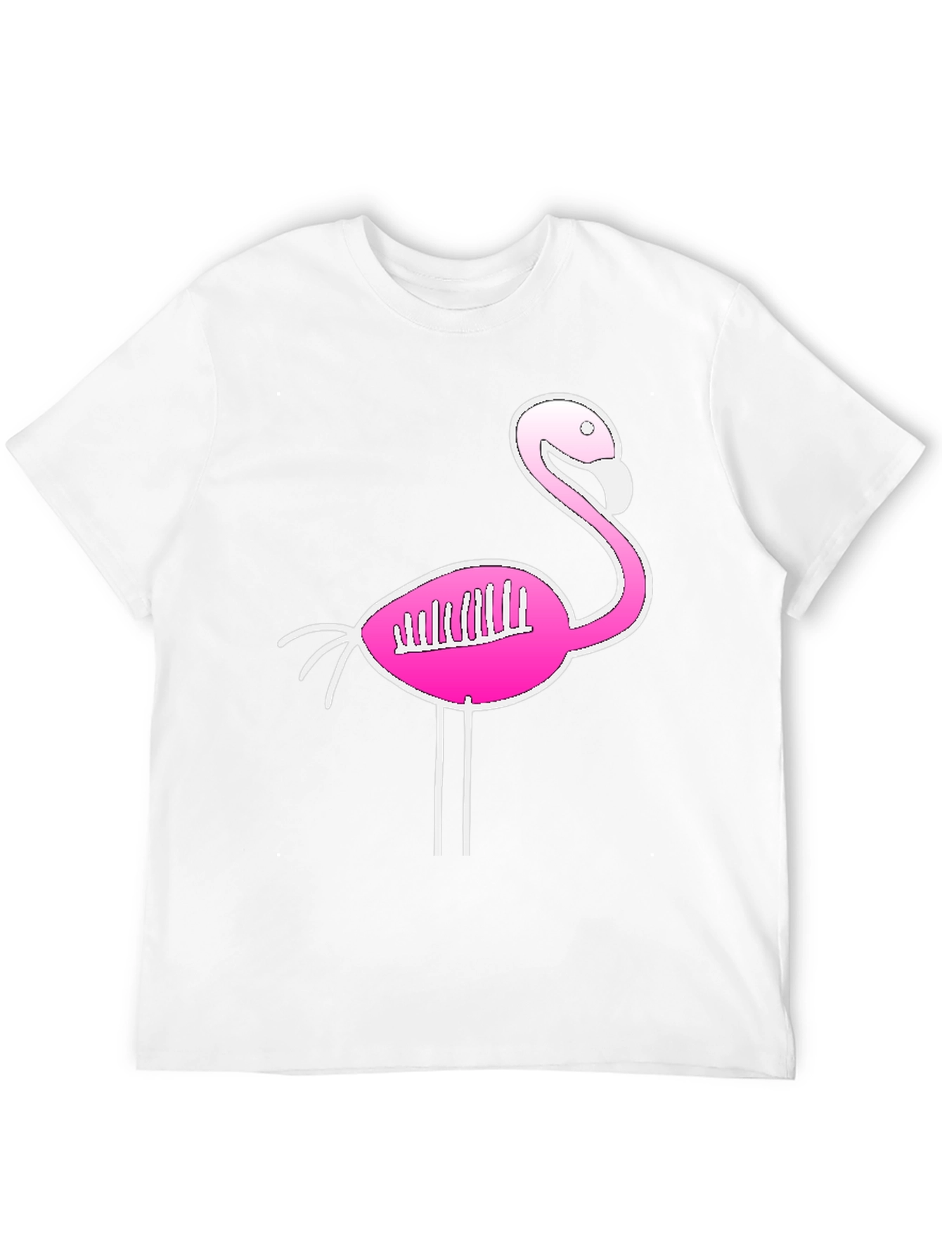 Flamingo Skeleton Graphic Tee - Quirky Black T-Shirt