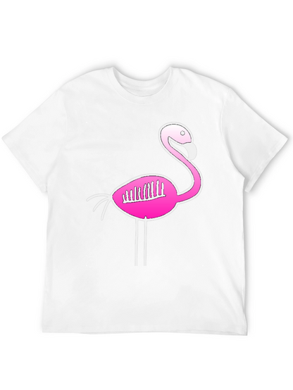 Flamingo Skeleton Graphic Tee - Quirky Black T-Shirt