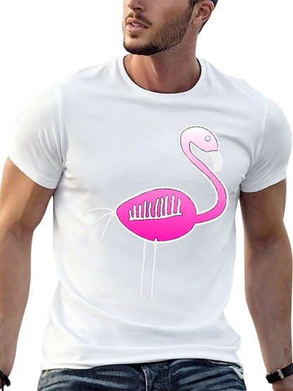 Flamingo Skeleton Graphic Tee - Quirky Black T-Shirt