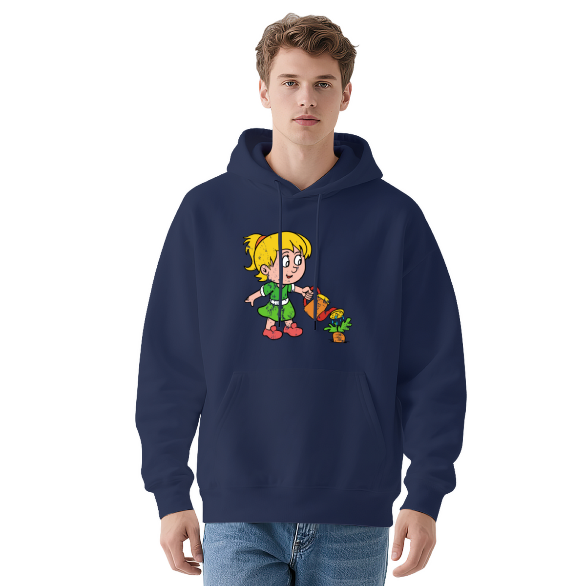 Vintage Cartoon Gardening Girl Hoodie