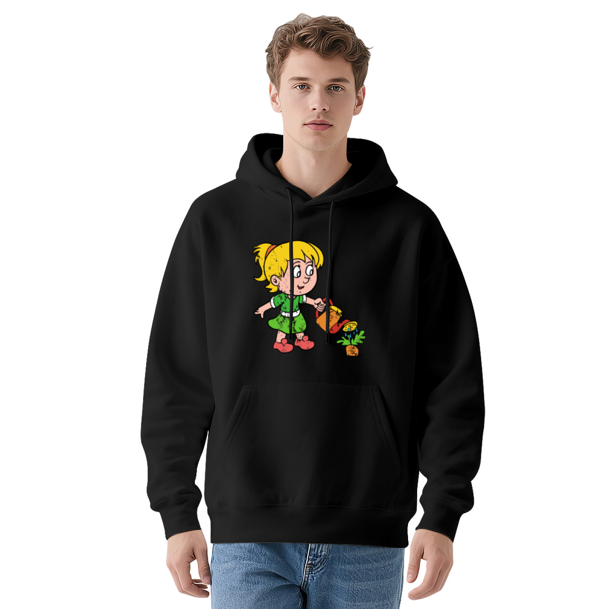 Vintage Cartoon Gardening Girl Hoodie