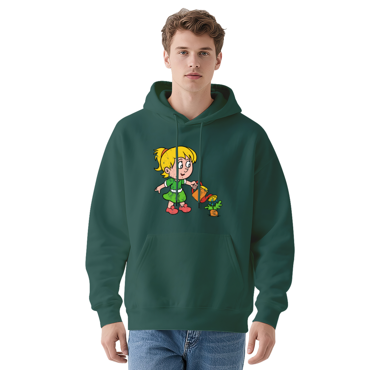 Vintage Cartoon Gardening Girl Hoodie