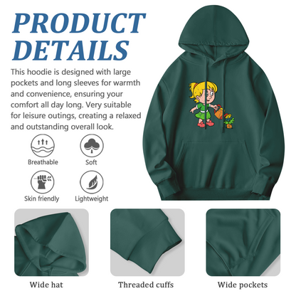 Vintage Cartoon Gardening Girl Hoodie