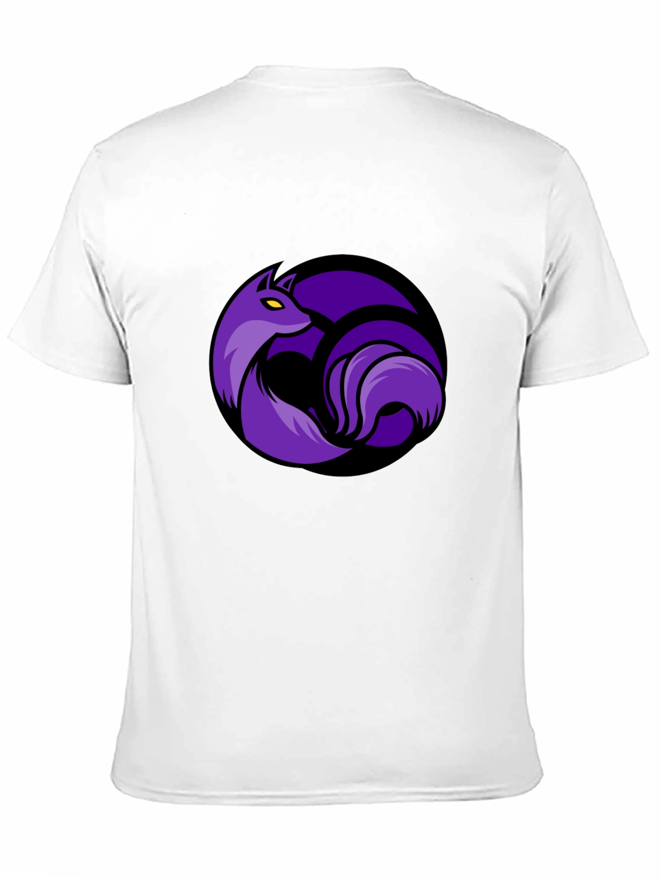 Black T-Shirt with Purple Fox Circle Graphic